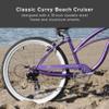 Firmstrong Urban Women's Beach Cruiser Bike, 7 Speed Bicycle, 26 Inch Wheels, Purple view 3