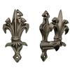 SZCO 3 Fleur de Lis Sword Hanger Wall Mount  Set of 2 Expandable Pewter Finish Hook Set for Swords & Daggers Decorative Wall Stand, Katana Wall Mount, Sword Holder & Gun Rack with Hardware view 1