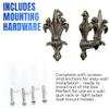 SZCO 3 Fleur de Lis Sword Hanger Wall Mount  Set of 2 Expandable Pewter Finish Hook Set for Swords & Daggers Decorative Wall Stand, Katana Wall Mount, Sword Holder & Gun Rack with Hardware view 3