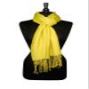 Biagio 100% Wool Pashmina Solid Scarf YELLOW Color Womens Shawl Wrap Scarves view 2