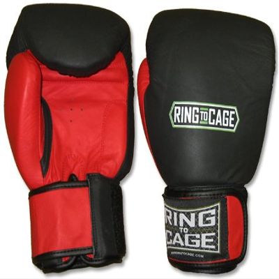 Thai-Style Sparring Gloves - Blk/Red for Muay Thai, MMA, Kickboxing, Boxing-16oz
