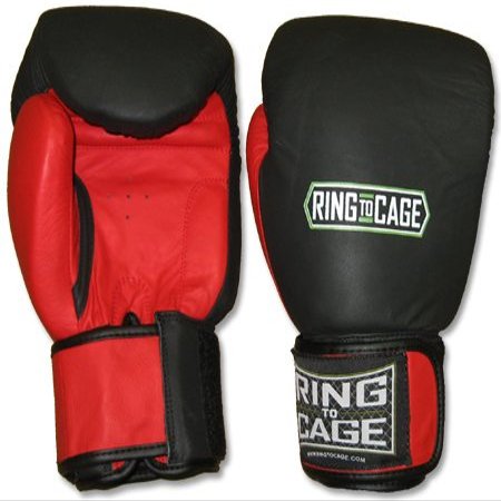 Thai-Style Sparring Gloves - Blk/Red for Muay Thai, MMA, Kickboxing, Boxing-16oz