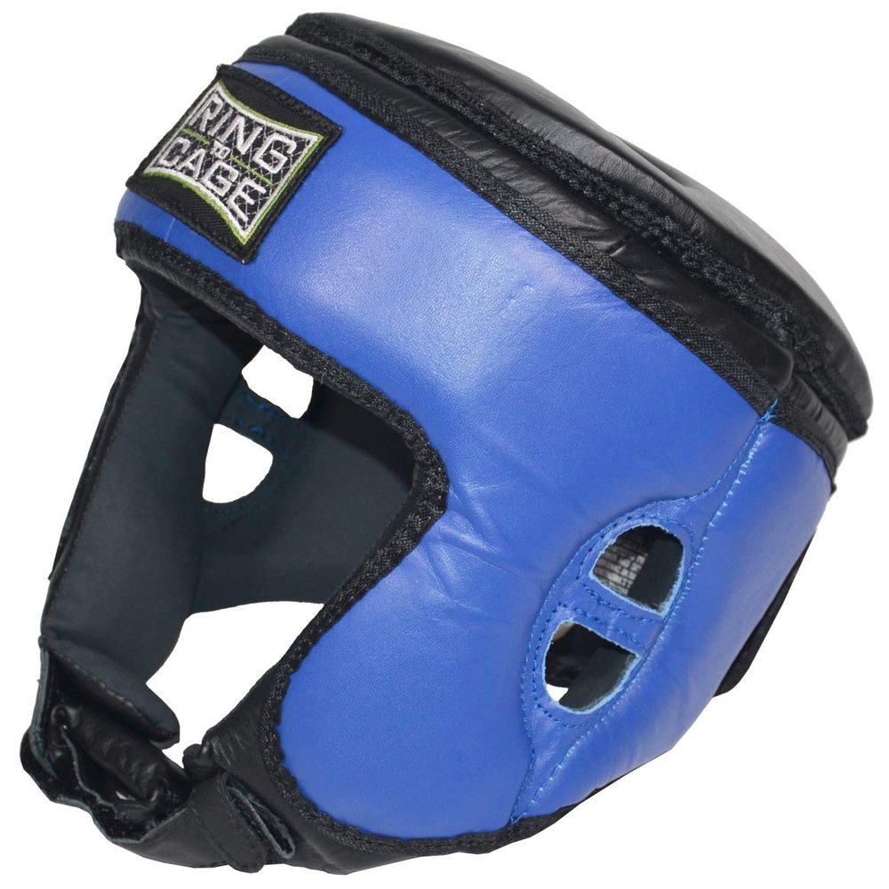 Muay Thai Competition Headgear - Blue - for Boxing, Muay Thai, MMA, Kickboxing-Regular