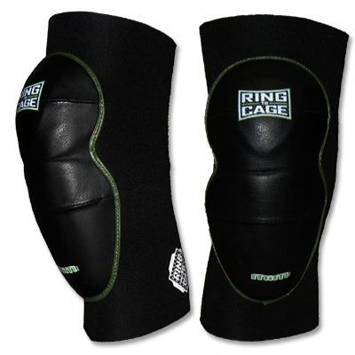 Ring to Cage Deluxe MiM-Foam Knee Pads - Leather for MMA Grappling Jiu Jitsu-Large