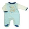 Disney ABSORBA Baby-Boys Newborn My No 1 Bear Velour Footie Socks, Blue/White, 3-6 Months view 1