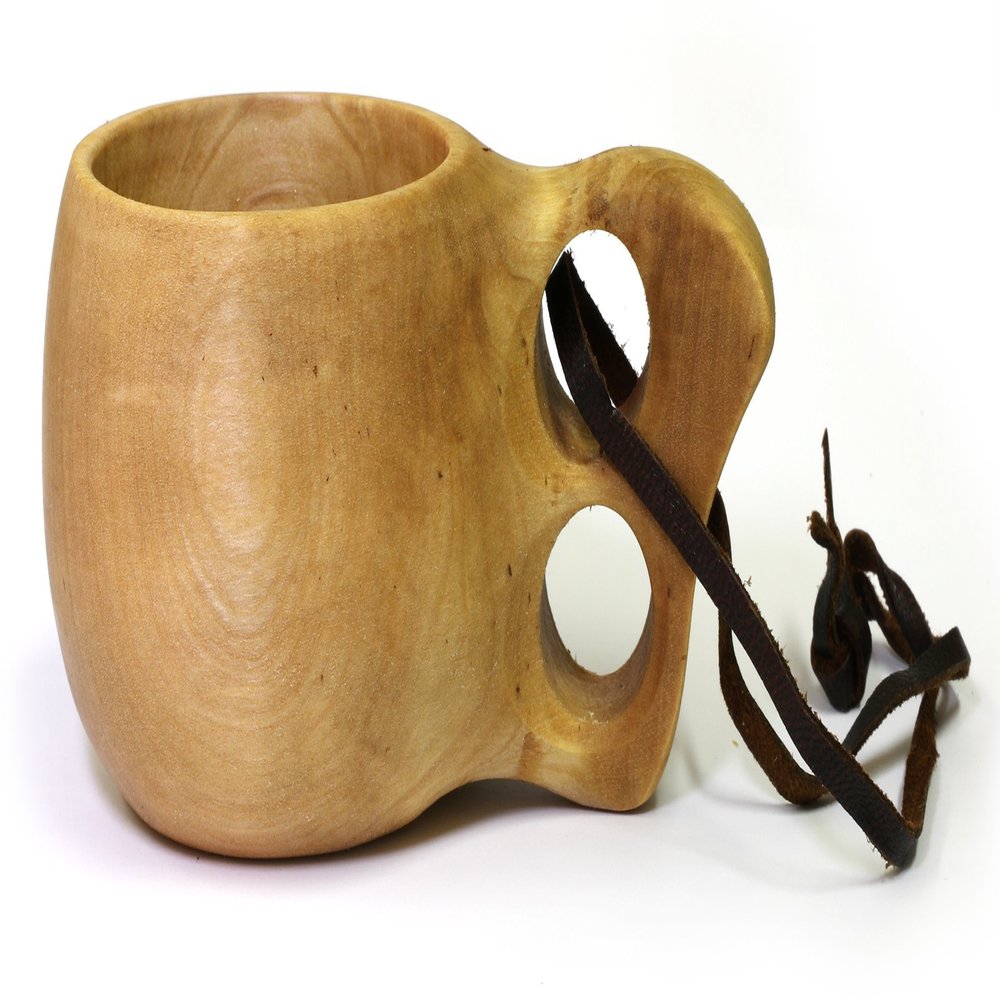 Nordic Art Store Kuksa Wooden Drinking Cup 16 for Hiking, Camping, Kitchen, Outdoor