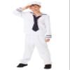 Fun Costumes Kid's Sailor Costume, Halloween Uniform Shirt, Pants, Neck Tie, and Hat, Large, White view 1