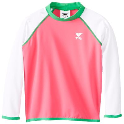 TYR SPORT Girl's Solid Rashguard (Pink, 4T)