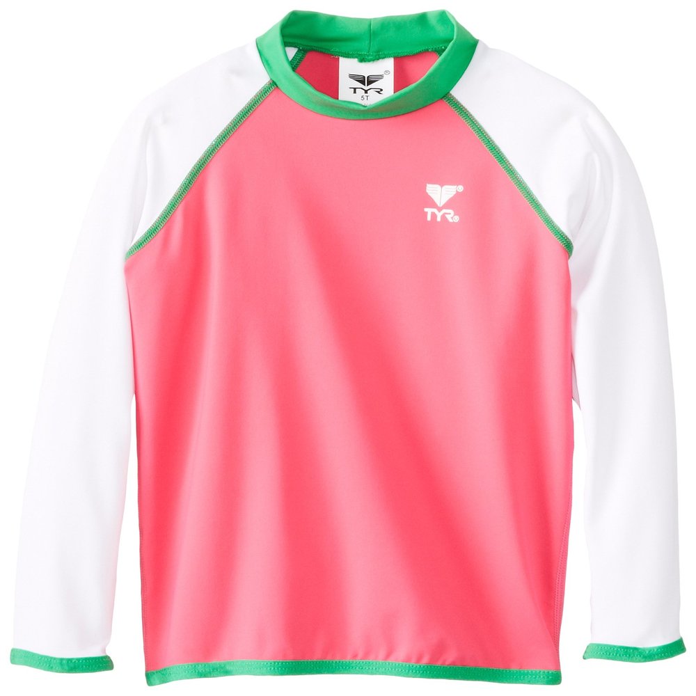 TYR SPORT Girl's Solid Rashguard (Pink, 4T)