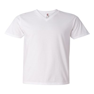 Anvil Adult Lightweight V-Neck T-Shirt S WHITE