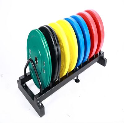 Ader Sporting Goods Solid Rubber Plates Set w/Rack-(10,15,25,35,45) Color & (1.25,2.5,5) Steel Plates