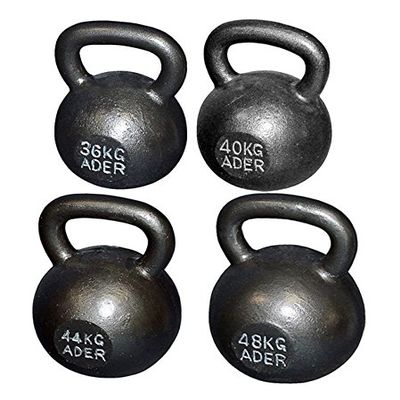 Ader Premier Kettlebell Set- (36, 40, 44, 48kg) w/FAG-9, Rack & DVD