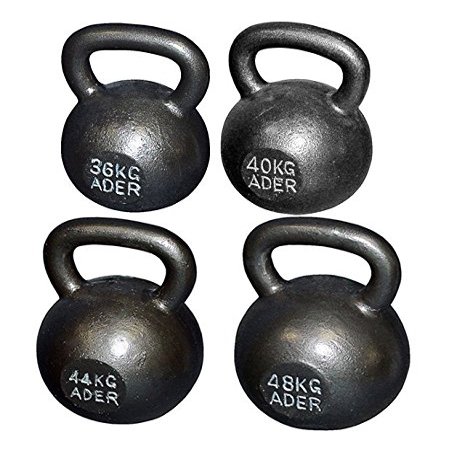 Ader Premier Kettlebell Set- (36, 40, 44, 48kg) w/FAG-9, Rack & DVD