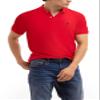 U.S. Polo Assn. Men's Classic Polo Shirt, Two-Button Closure Pique Polo Shirt, Summer Fashion Golf Shirt, Engine Red, Large view 1