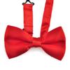 TopTie Mens Formal Solid Red Banded Bow Tie, Breast Cancer Awareness view 3