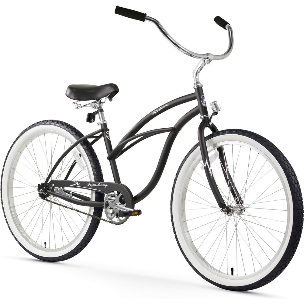 Firmstrong Urban Lady Single Speed - Women's 26" Beach Cruiser Bike (Matte Black)