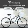Firmstrong Urban Lady Single Speed - Women's 26" Beach Cruiser Bike (Matte Black) view 2