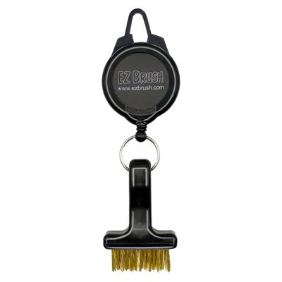 EZ Brush Mini Retractable Golf Club Brush Cleaning Tool with Clip and Brass Bristles