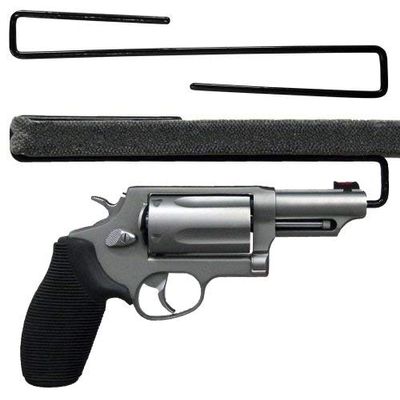Gun Storage Solutions Shelf Kickstands & Holders - Gun Rack, Organize Your Safe and Displays. Works for Pistols and Handguns .22 Cal and Larger (Original Handgun Hanger Pack of 2)