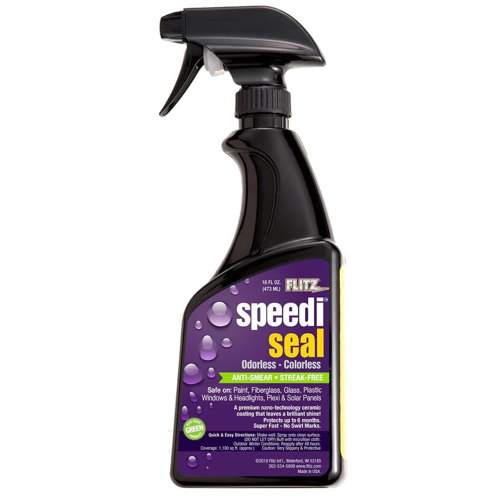 Flitz Speedi Seal - 16oz Bottle of USA-Made Ceramic Coating for Cars to Polish & Protect for Up to 6 Months - Works on Paint, Fiberglass, & More - Streak-Free Ceramic Spray Sealant (1 Pack)
