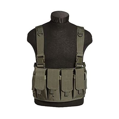 MIL-TEC Mag Carrier Chest Rig, Olive Drab, Adjustable, 13532001