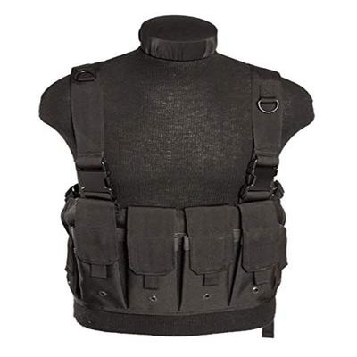 MIL-TEC Mag Carrier Chest Rig, Black, Adjustable, 13532002