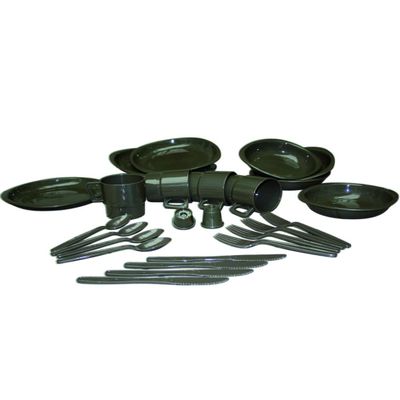 Mil-Tec 26 Piece Camping Dinner Set (Olive Drab)