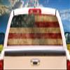 SignMission Vintage Flag Rear Window Graphic Truck View Thru Vinyl Decal Back view 1
