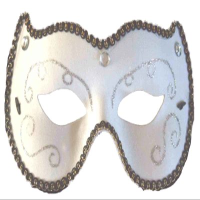 White Wedding Venetian Mask Mardi Masquerade Halloween Prom Costume Rave