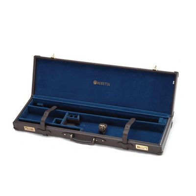 Beretta SVPD104 Hard Premium Leather for Standard Over & Under Guns Wool Felt Lined Gun Case, Black, 32"