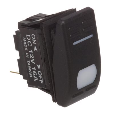 Seachoice Illuminated Rocker Switch, SPST, 3 Terminal, On/Off, Black