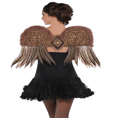Owl Feather Wings Costume Accessory - 15" X 23", Brown - 1 Pc.