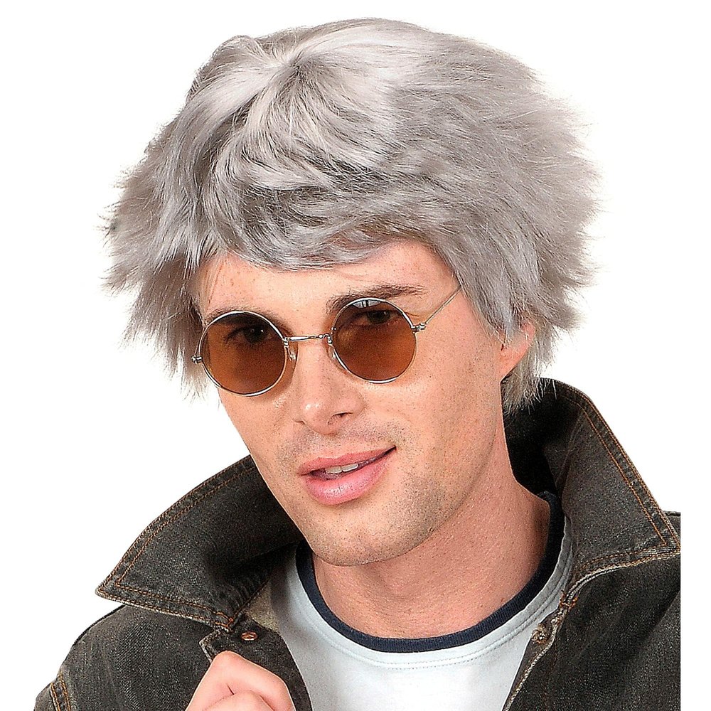 WIDMANN Beat Grey Wig for Hair Accessory Fancy Dress