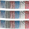 Fun Express Red White and Blue Foil Fringe Banner (100 Feet, 10-Pack) Metallic Tinsel Garland Streamers, Patriotic 4th of July Decorations, Independence Day Parade Float, Memorial Day Party Supplies view 1