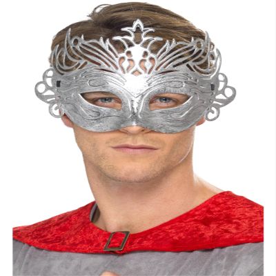 Colombina Silver Mask Fancy Dress Accessories Costume