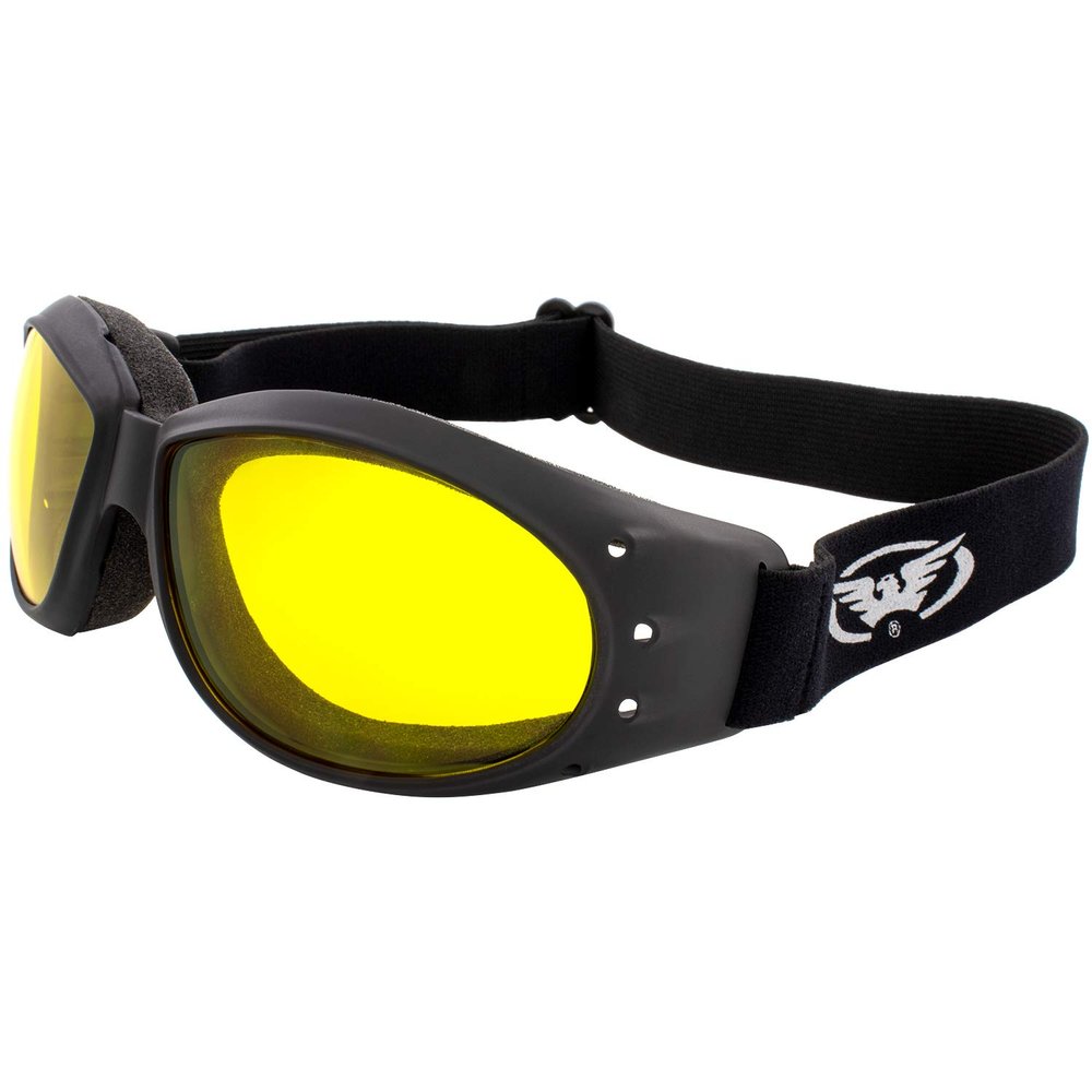 Global Vision Eliminator 24 Yellow Smoke Transitional Lens Red Baron Dirt Bike Motorcycle Aviator Riding Goggles Day Night With Photocromatic Lens MicroFiber Pouch for Storage and Cleaning.