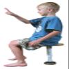 Abilitations Integrations T-Stool, Single-Leg, Round, Padded view 1