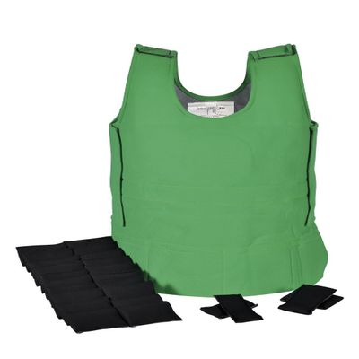 Abilitations Weighted 4 Pound Vest, 17 to 22 Inches x 34 Inches, Green, Medium - 1387586