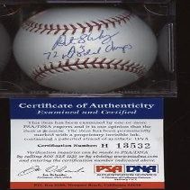 Autographed Art Shamsky Baseball - 72 A's World Champions Single PSA DNA - Autographed Baseballs