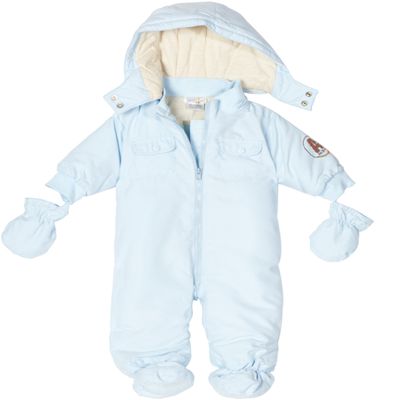 Absorba Baby-Boys Newborn Microfiber Snowsuit, Blue, 6-9 Months