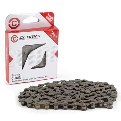 Clarks C410 BMX/Freestyle/Fixie/Track Single Speed Chain 1/2-inch x 1/8-inch x 112 Links, Spring Clip Inc