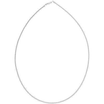 1.6mm Sterling Silver Sparkle Diamond Cut Round Omega Necklace for Women Nickel Free Italy 18 inch