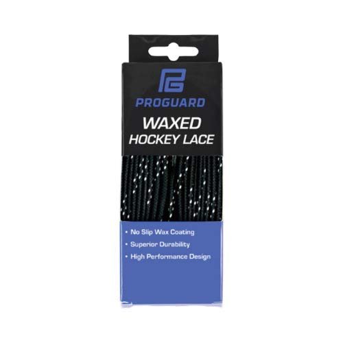 Proguard Plastic Tipped Waxed Hockey Lace , Black Boxed, 120-Inch