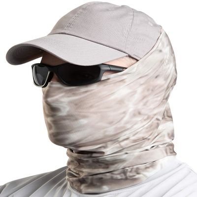 Aqua Design Fishing Sun Mask Camo Multipurpose Face Wind Sun Protection Head Tube Sizes Youth to Adult XL Fishing Hunting Gaiter,Pacific Sand,Large