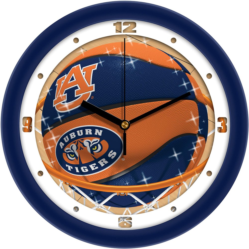Auburn Tigers College Basketball Wall Clock, Silent Non-Ticking Movement, 11.5" Home Sports Decor
