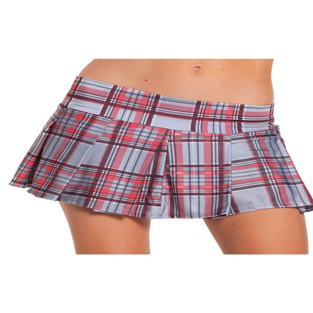 Be Wicked Pleated Schoolgirl Mini Skirt Adult Clothing Grey - Medium/Large