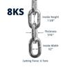 ABUS Hardened Steel 8KS 6 Foot x 5/16" Thick Square Security Chain for Bikes, Containers, Trailers, ATV's, Motorcycles and Personal/Industrial Property view 2