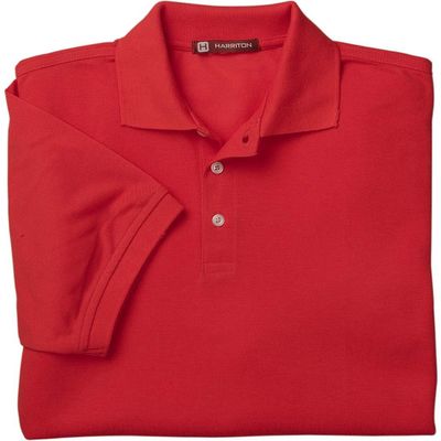 Harriton Mens 5.6 oz. Easy Blend Polo Sport Shirt. M265 - XX-Large - Red
