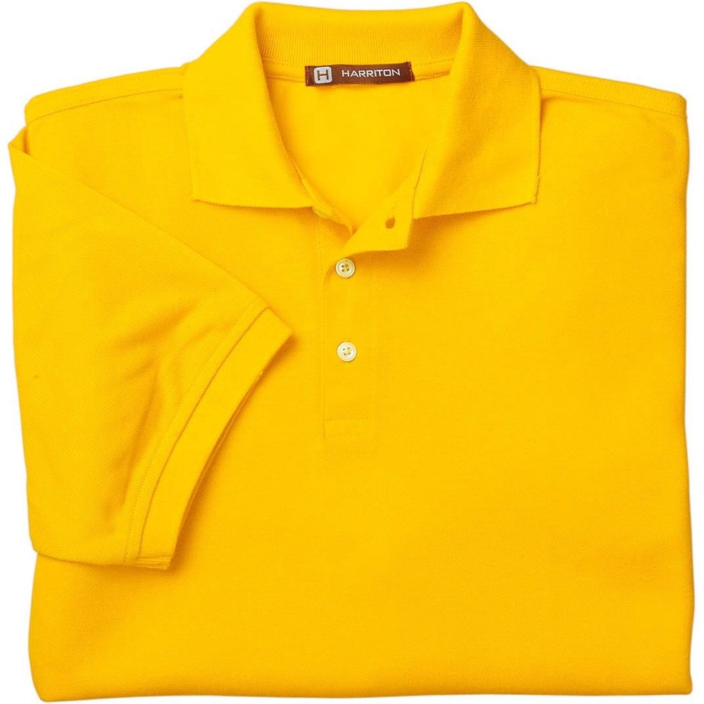 Harriton Mens 5.6 oz. Easy Blend Polo Sport Shirt. M265 - M - Sunray Yellow
