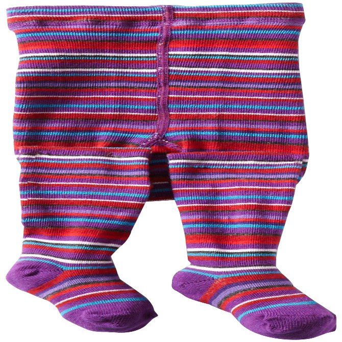 Jefferies Socks Baby Girls' Multi Stripe Tights, Purple, 6 18 Months